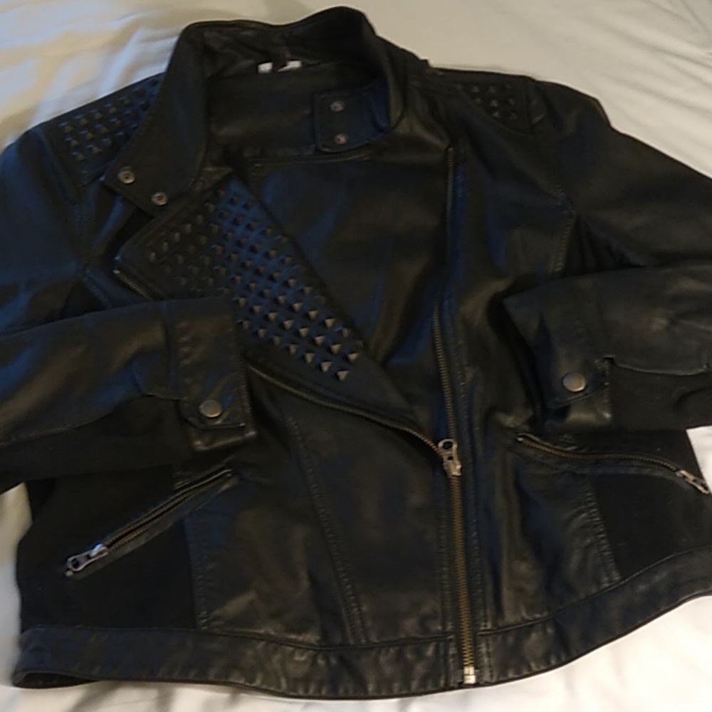 Black vegan leather jacket